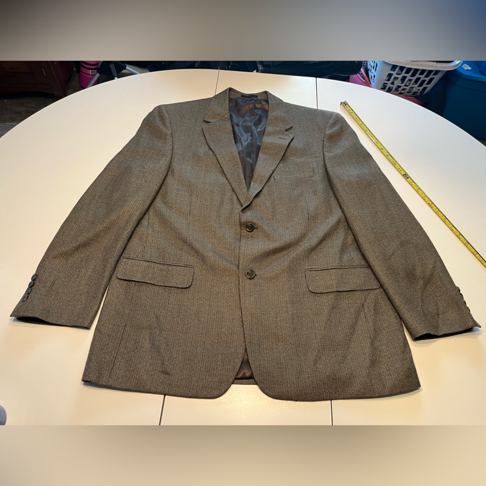 Andrew Fezza Signature Collection men’s 42 L blazer sports jacket green brown